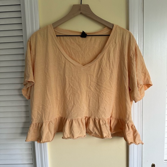 Orange Ruffle Crop Top - Picture 1 of 1